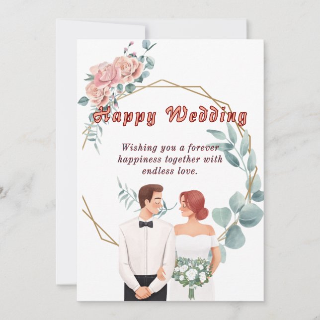 Elegante Hochzeitskarte Feiertagskarte (Vorderseite)