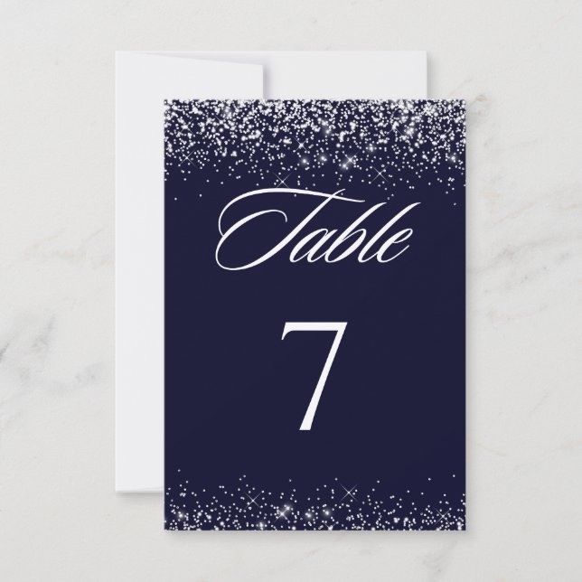 Elegante Hochzeitskarte für die Tischnummer (Vorderseite)