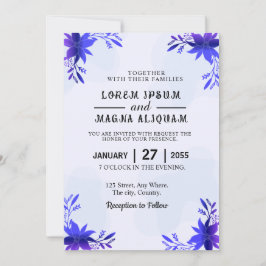 Elegante Hochzeitskarte mit Aquarellfarben Einladung