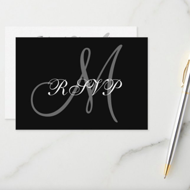 Elegante Hochzeitskarte mit Monogramm RSVP Karte (Von Creator hochgeladen)