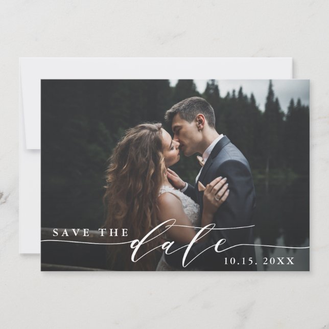 Elegante Hochzeitskarte Save the Date (Vorderseite)