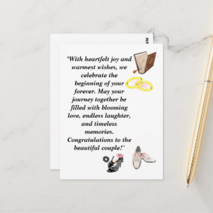 Elegante Hochzeitskarte – Schicke schwarze Absätze Postkarte