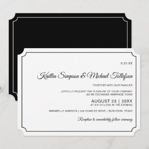Elegante Hochzeitskarten mit einfachem Rand (Schwa Einladung