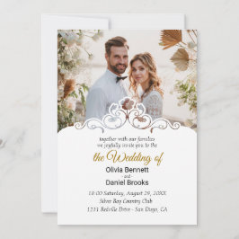 Elegante Hochzeitskarten mit Foto Einladung