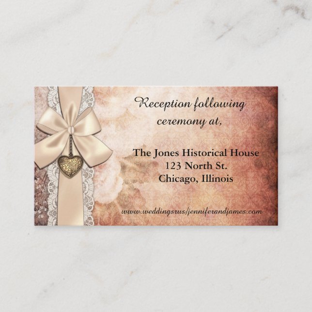Elegante Hochzeitskarten mit Ribbon und Floral Begleitkarte (Vorderseite)