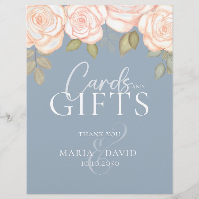 Elegante Hochzeitskarten und Geschenke signieren D Flyer (Vorne)