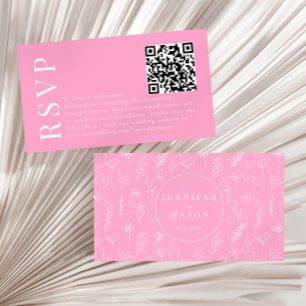 Elegante Hochzeitskartons mit rosa Blütenfarben RS Begleitkarte