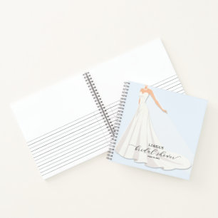 Elegante Hochzeitskleid Brautparty Blau Gästebuch Notizbuch