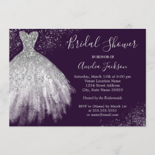 Elegante Hochzeitskleid-Einladung zur Brautparty Einladung
