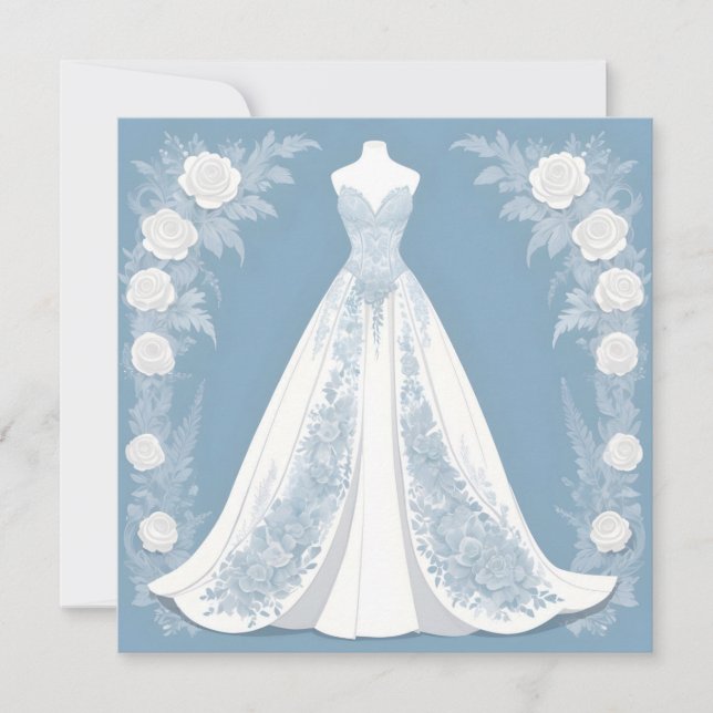 Elegante Hochzeitskleidung Einladung (Vorderseite)