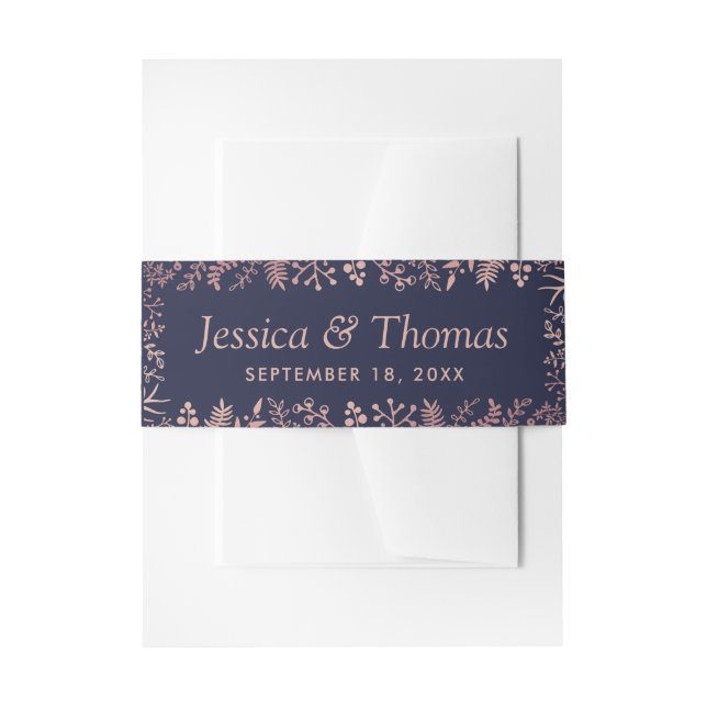 Elegante Hochzeitskollektion für Seestreitkräfte u Einladungsbanderole (Vorderseite Beispiel)