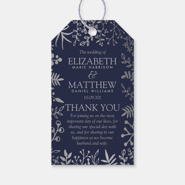 Elegante Hochzeitskollektion für Seestreitkräfte u Geschenkanhänger (Vorderseite)