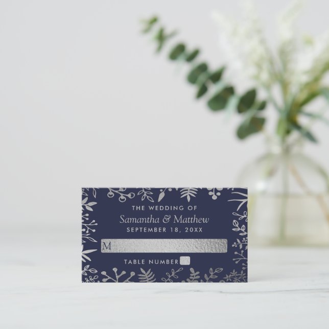Elegante Hochzeitskollektion für Seestreitkräfte u Platzkarte (Stehend Vorderseite)