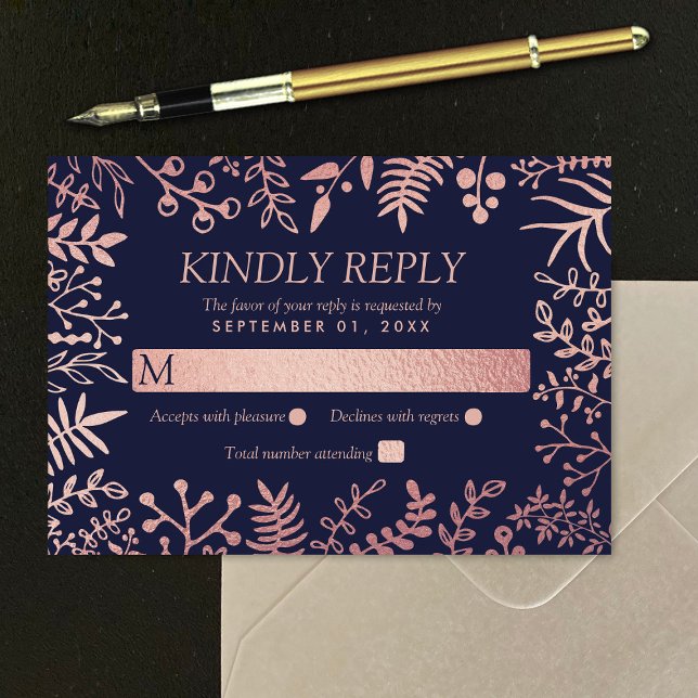 Elegante Hochzeitskollektion für Seestreitkräfte u RSVP Karte (Von Creator hochgeladen)