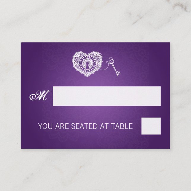 Elegante Hochzeitsplakate für mich Lila Platzkarte (Vorderseite)