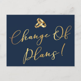 Elegante Hochzeitspläne für Marine und Gold Postkarte