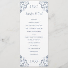 Elegante Hochzeitsprogramme | Teelänge (Dusty Blue Programm