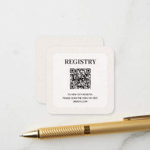 Elegante Hochzeitsregistrierungs-QR-Code Begleitkarte
