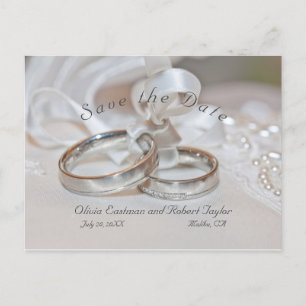 Elegante Hochzeitsringe Save the Date Ankündigungspostkarte