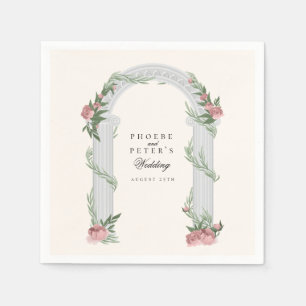Elegante Hochzeitssäule im Garten Serviette
