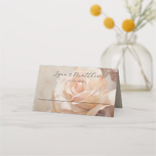 Elegante Hochzeitssommer Platzkarte Rose