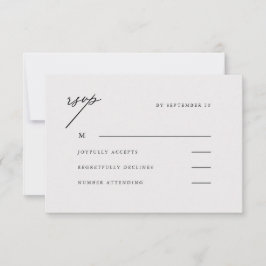 Elegante Hochzeitsstimmung in Black RSVP Karte