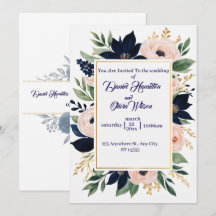 Elegante Hochzeitsstimmung in der Marine & Blush