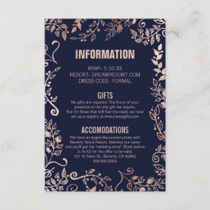 Elegante Hochzeitsstimmung in der Navy Blue Rose G Begleitkarte