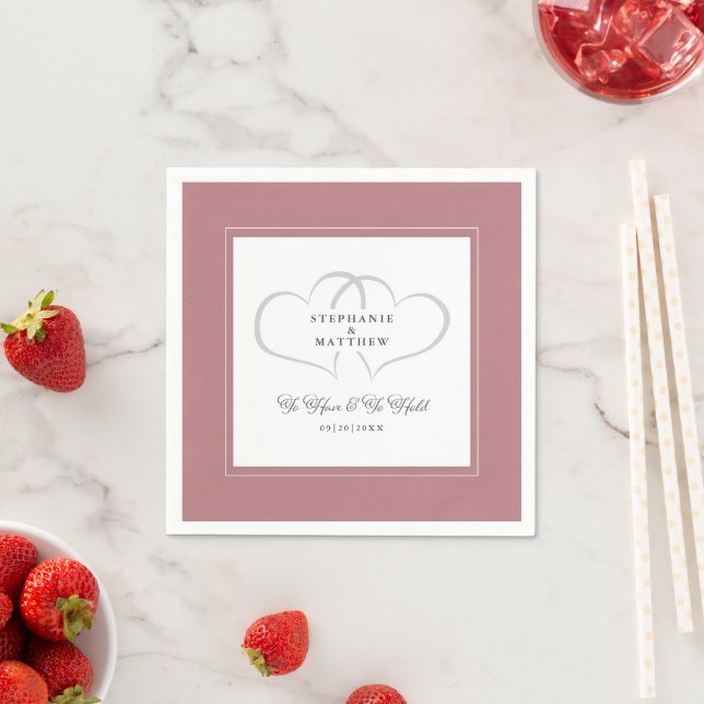 Elegante Hochzeitsstimmung in rosa Rose zu haben u Serviette (Beispiel)