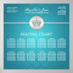 Elegante Hochzeitsstimmung Royal Crown Blue Poster