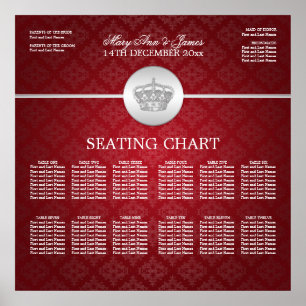 Elegante Hochzeitsstimmung Royal Crown Red Poster