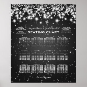 Elegante Hochzeitsstimmung Winter Sparkle Schwarz Poster