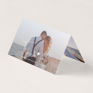 Elegante Hochzeitstag 2 Fotos Danke Karte