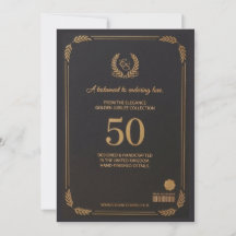 Elegante Hochzeitstagskarte zum 50. Jubiläum