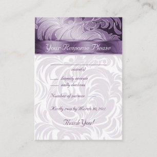 Elegante Hochzeitstippenkarten Blumenleaf Lila Begleitkarte