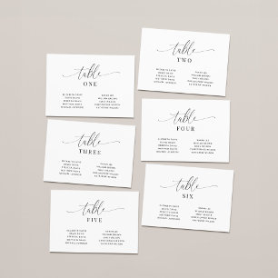 Elegante Hochzeitstisch-Nummern-Sitzplan-Karten Ankündigung