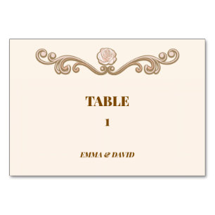 Elegante Hochzeitstisch-Nummernkarte Tischnummer