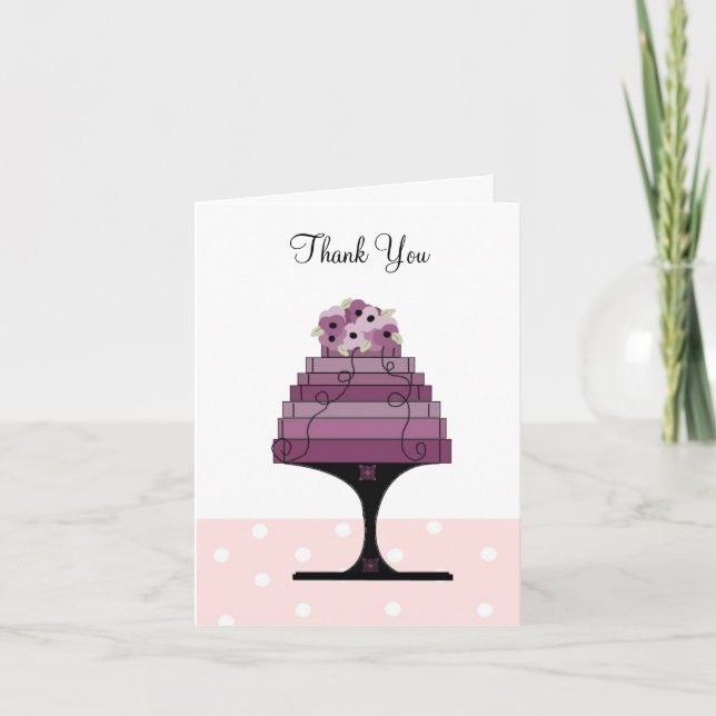 Elegante Hochzeitstorte Dankeschön-Karte Dankeskarte (Vorderseite)
