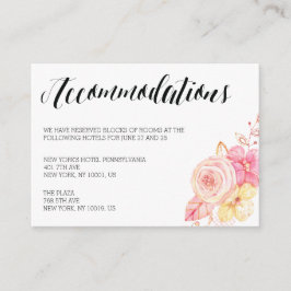 Elegante Hochzeitsunterkünfte Blumenkarten Begleitkarte