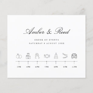 Elegante Hochzeitzeitplan Flyer