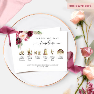 Elegante Hochzeitzeitschrift, Burgundy Blush Pink Begleitkarte