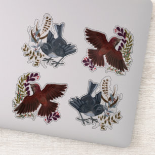 Elegante Holiday Birds Aufkleber