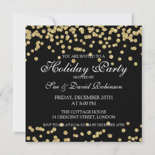 Elegante Holiday Party Gold Glitzer Confetti Einladung