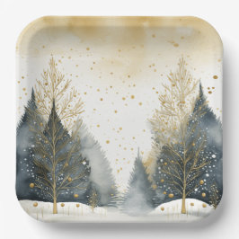 Elegante Holiday Trees Pappteller