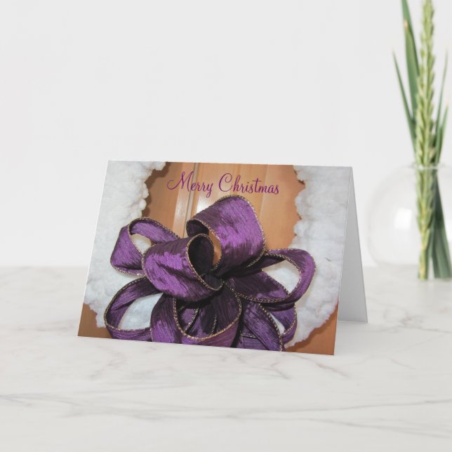 Elegante Holiday Wreath Feiertagskarte (Vorderseite)