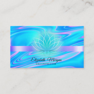 Elegante holografische Lotos-Yoga-Lehrerin Visitenkarte