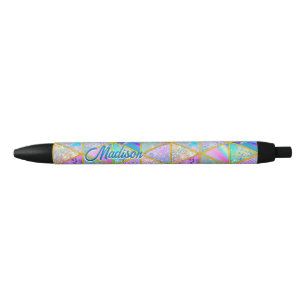 Elegante holografische trendy Imitate goldene geom Kugelschreiber
