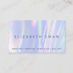 Elegante, holografische Violett Pastel Business Ca Visitenkarte