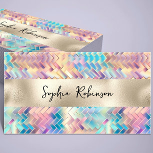 Elegante Holographic and Pearl Foil Business Card Rabattkarte