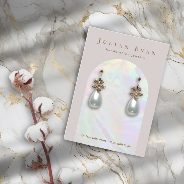 Elegante Holographic Aura Arch Juwelry Display Visitenkarte (Elegant Holographic Arch Jewelry Earring Display Business Card)